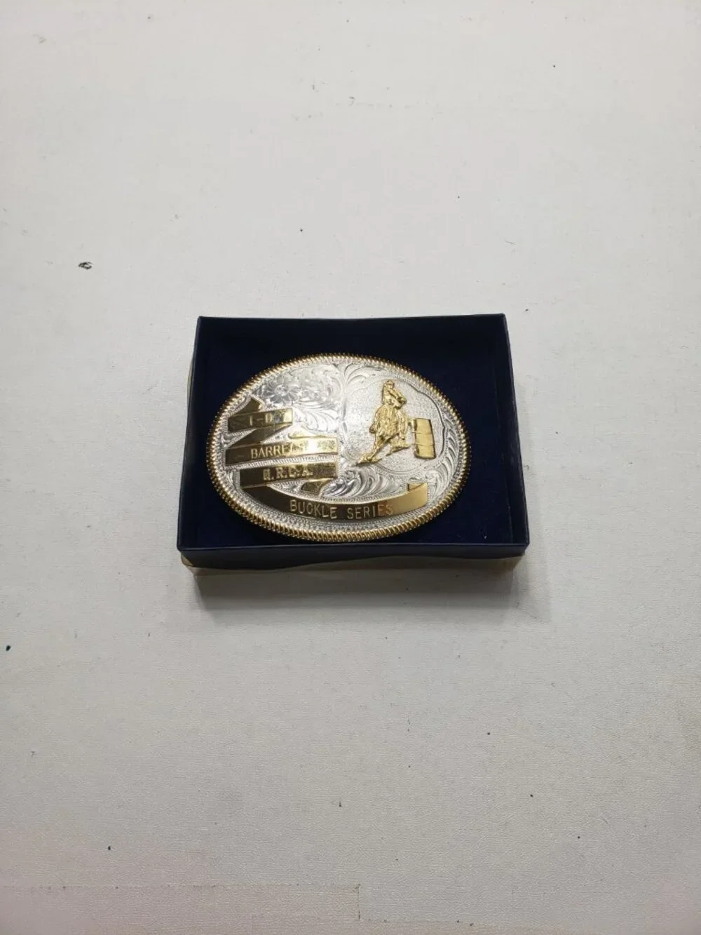 Montana Silversmiths 1-D Barrels OK Barrel Racing Western Belt Buckle K5569